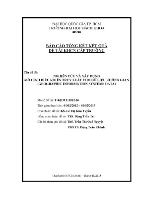 Đề tài nghiên cứu khoa học cấp trường nghiên cứu và xây dựng mô hình điều khiển truy xuất cho dữ liệu không gian geographic information systems data