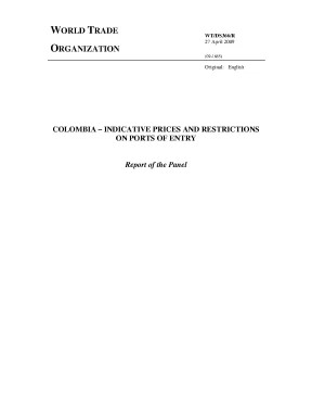 Colombia indicative prices and restrictions on ports of entry wto dispute settlement body