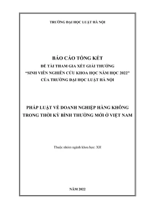 Đề tài sinh viên nghiên cứu khoa học pháp luật về doanh nghiệp hàng không trong thời kỳ bình thường mới ở việt nam