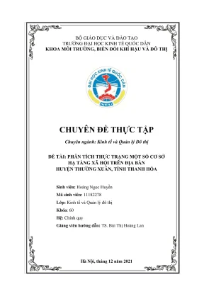 Chuyên đề thực tập phân tích thực trạng một số cơ sở hạ tang xã hội trên địa bàn huyện thường xuân tỉnh thanh hóa