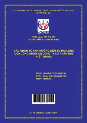 Các nhân tố ảnh hưởng đến sự hài lòng của công nhân tại công ty cổ phần may việt thắng