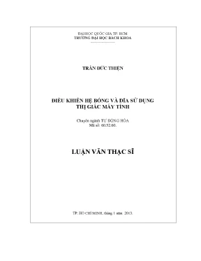 Luận văn thạc sĩ tự động hóa điều khiển hệ bóng và dĩa sử dụng thị giác máy tính