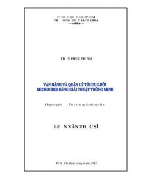 Luận văn thạc sĩ thiết bị mạng và nhà máy điện vận hành và quản lý tối ưu lưới microgrid bằng giải thuật thông minh