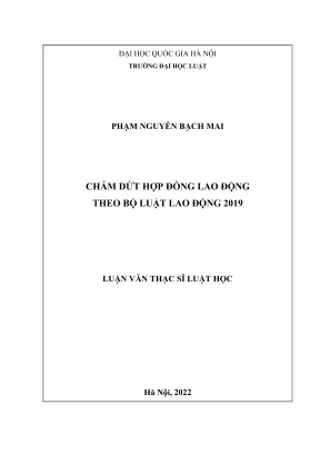 Luận văn thạc sĩ luật học chấm dứt hợp đồng lao động theo bộ luật lao động 2019