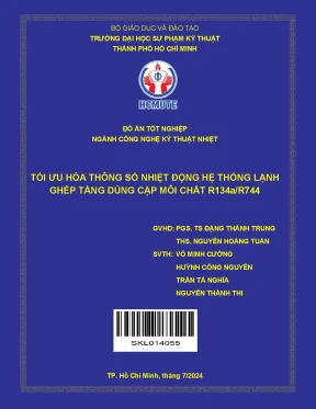 Đồ án tốt nghiệp công nghệ kỹ thuật nhiệt tối ưu hóa thông số nhiệt động hệ thống lạnh ghép tầng dùng cặp môi chất r134a