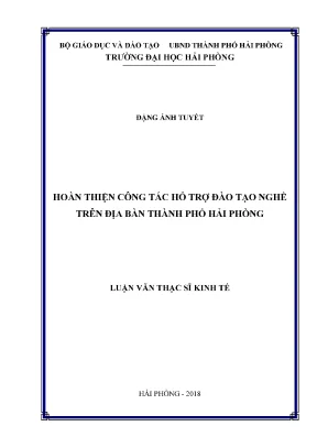 Luận văn thạc sĩ quản lý kinh tế hoàn thiện công tác hỗ trợ đào tạo nghề trên địa bàn thành phố hải phòng