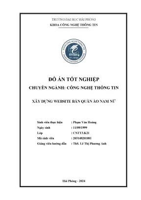 Đồ án tốt nghiệp công nghệ thông tin xây dựng website bán quần áo nam nữ