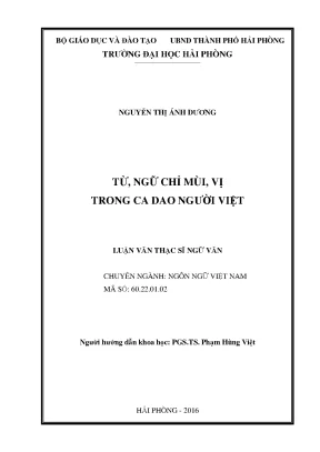 Luận văn thạc sĩ ngôn ngữ việt nam từ ngữ chỉ mùi vị trong ca dao người việt