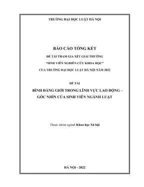 Đề tài sinh viên nghiên cứu khoa học bình đẳng giới trong lĩnh vực lao động góc nhìn của sinh viên ngành luật