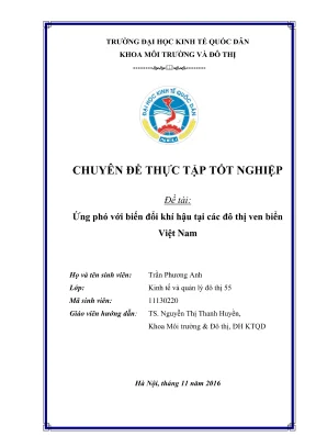 Chuyên đề thực tập tốt nghiệp ứng phó với biến đổi khí hậu tại các đô thị ven biển việt nam