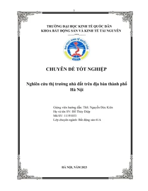 Chuyên đề tốt nghiệp nghiên cứu thị trường nhà đất trên địa bàn thành phố hà nội