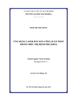 Luận văn thạc sĩ vật lý kỹ thuật ứng dụng laser bán dẫn công suất thấp trong điều trị bệnh phụ khoa