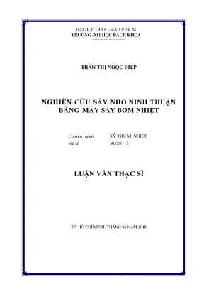 Luận văn thạc sĩ kỹ thuật nhiệt nghiên cứu sấy nho ninh thuận bằng máy sấy bơm nhiệt