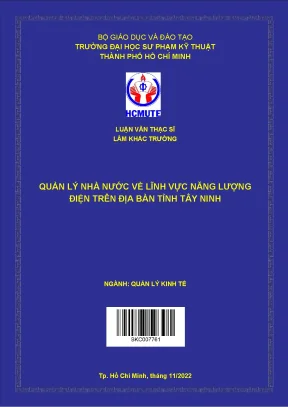 Quản lý nhà nước về lĩnh vực năng lượng điện trên địa bàn tỉnh tây ninh