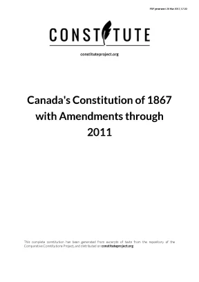 Canadas constitution of 1867 with amentdments through 2011