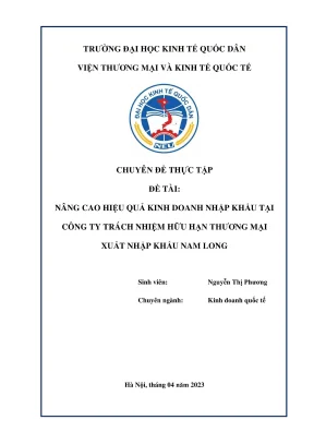 Chuyên đề thực tập nâng cao hiệu quả kinh doanh nhập khẩu của công ty tnhh thương mại xnk nam long