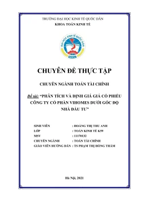Chuyên đề thực tập phân tích và định giá giá cổ phiếu công ty cổ phần vinhomes dưới góc độ nhà đầu tư