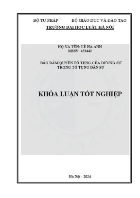 Khóa luận tốt nghiệp bảo đảm quyền tố tụng của đương sự trong tố tụng dân sự