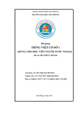 Bài giảng tiếng việt cơ sở 1 dùng cho học viên người nước ngoài