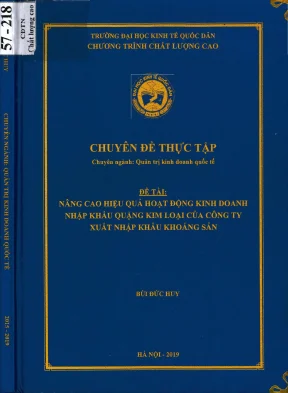 Chuyên đề thực tập nâng cao hiệu quả hoạt động kinh doanh nhập khẩu quặng kim loại của công ty xnk khoáng sản