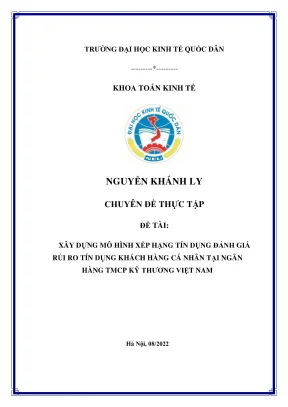 Chuyên đề thực tập xây dựng mô hình xếp hạng tín dụng đánh giá rủi ro tín dụng khách hàng cá nhân tại ngân hàng tmcp kỹ thương việt nam