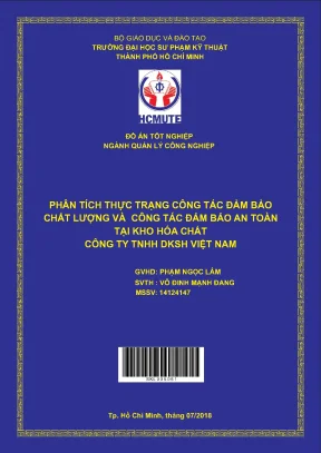Phân tích thực trạng công tác đảm bảo chất lượng và công tác đảm bảo an toàn tại kho hóa chất công ty tnhh dksh việt nam