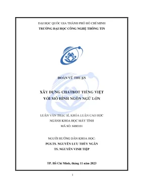 Luận văn thạc sĩ khoa học máy tính xây dựng chatbot tiếng việt với mô hình ngôn ngữ lớn