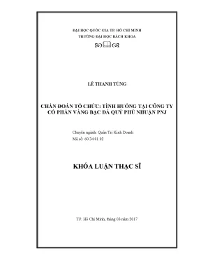 Luận văn thạc sĩ quản trị kinh doanh chẩn đoán tổ chức tình huống tại công ty cổ phần vàng bạc đá quý phú nhuận pnj