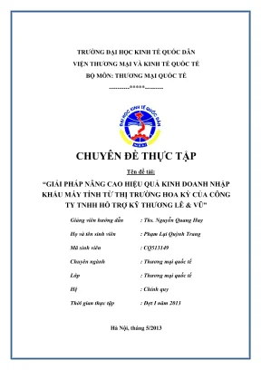 Chuyên đề thực tập giải pháp nâng cao hiệu quả kinh doanh nhập khẩu máy tính từ thị trường hoa kỳ của công ty tnhh hỗ trợ kĩ thương lê vũ