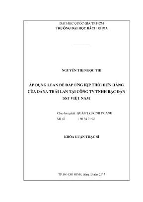 Luận văn thạc sĩ quản trị kinh doanh áp dụng lean để đáp ứng kịp thời đơn hàng của dana thái lan tại công ty tnhh bạc đạn sst việt nam