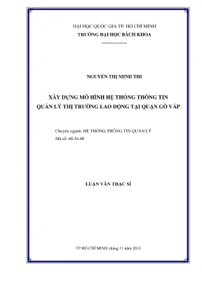 Luận văn thạc sĩ hệ thống thông tin quản lý xây dựng mô hình hệ thống thông tin quản lý thị trường lao động tại quận gò vấp