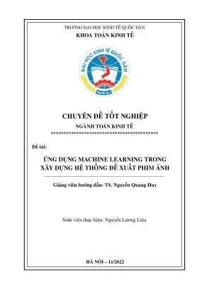 Chuyên đề tốt nghiệp ứng dụng machine learning trong xây dựng hệ thống đề xuất phim ảnh