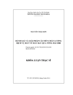 Luận văn thạc sĩ quản trị kinh doanh đánh giá và giải pháp cải tiến chất lượng dịch vụ bán vé máy bay qua tổng đài 1080