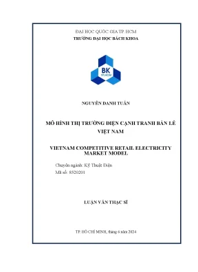 Luận văn thạc sĩ kỹ thuật điện mô hình thị trường điện cạnh tranh bán lẻ việt nam