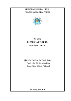 Bài giảng kiểm soát nội bộ