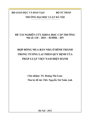 Đề tài nghiên cứu khoa học cấp trường hợp đồng mua bán nhà ở hình thành trong tương lai theo quy định của pháp luật việt nam hiện hành