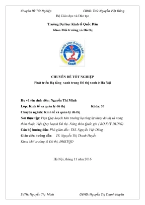 Chuyên đề tốt nghiệp phát triển hạ tầng xanh trong đô thị xanh ở hà nội