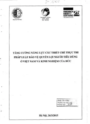 Hội thảo khoa học tăng cường năng lực các thiết chế thực thi pháp luật bảo vệ quyền lợi người tiêu dùng ở việt nam và kinh nghiệm của đức
