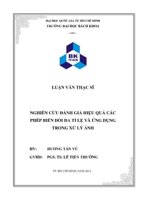 Luận văn thạc sĩ kỹ thuật điện tử nghiên cứu đánh giá hiệu quả các phép biến đổi đa tỉ lệ và ứng dụng trong xử lý ảnh