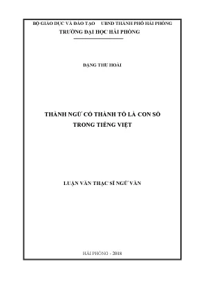Luận văn thạc sĩ ngôn ngữ việt nam thành ngữ có thành tố là con số trong tiếng việt