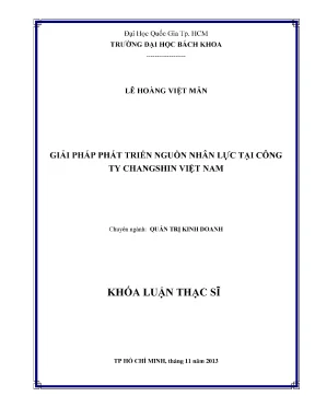 Luận văn thạc sĩ quản trị kinh doanh giải pháp phát triển nguồn nhân lực tại công ty changshin việt nam