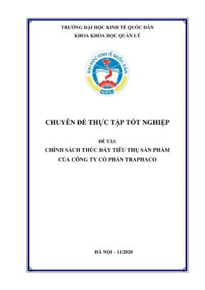 Chuyên đề thực tập tốt nghiệp chính sách thúc đẩy tiêu thụ sản phẩm của công ty cổ phần traphaco
