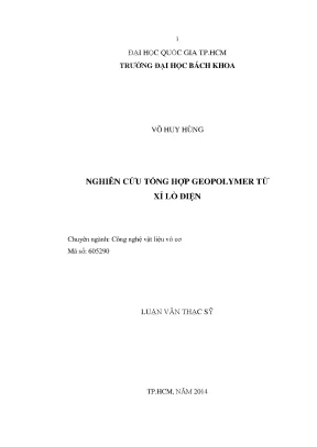 Luận văn thạc sĩ kỹ thuật vật liệu nghiên cứu tổng hợp geopolymer từ xỉ lò điện