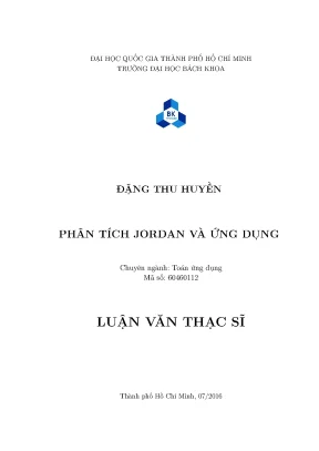 Luận văn thạc sĩ toán ứng dụng phân tích jordan và ứng dụng