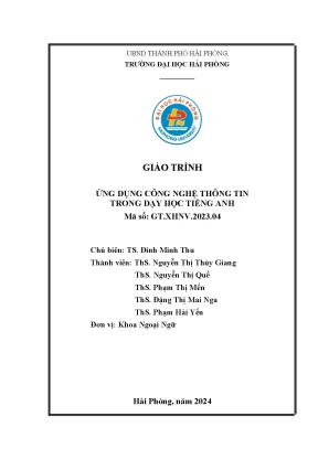 Giáo trình ứng dụng công nghệ thông tin trong dạy học tiếng anh