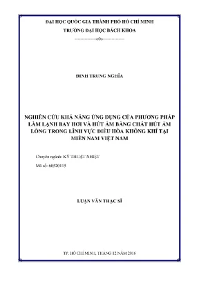 Luận văn thạc sĩ kỹ thuật nhiệt nghiên cứu khả năng ứng dụng của phương pháp làm lạnh bay hơi và hút ẩm bằng chất hút ẩm lỏng trong lĩnh vực điều hòa không khí tại miền nam việt nam