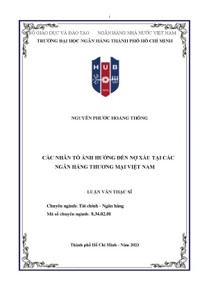 Các yếu tố ảnh hưởng đến nợ xấu của ngân hàng thương mại tại việt nam