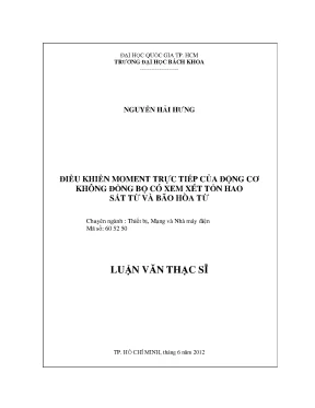 Luận văn thạc sĩ thiết bị mạng và nhà máy điện điều khiển moment trực tiếp của động cơ không đồng bộ có xem xét tổn hao sắt từ và bão hòa từ