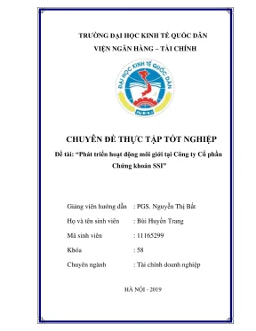 Chuyên đề thực tập tốt nghiệp phát triển hoạt động môi giới tại công ty cổ phần chứng khoán ssi