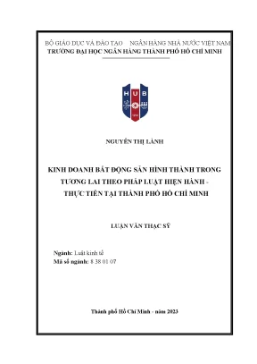 Kinh doanh bất động sản hình thành trong tương lai theo pháp luật hiện hành thực tiễn tại tphcm